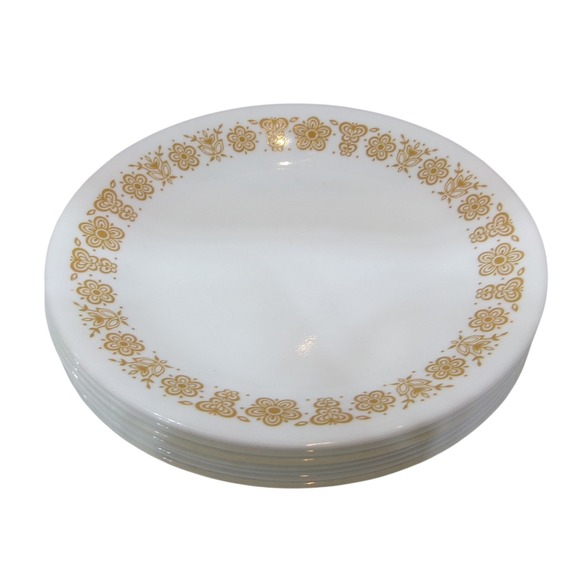Corelle Other - Set of 7 Vintage Corelle Butterfly Gold Bread and Butter Plates 6.75"